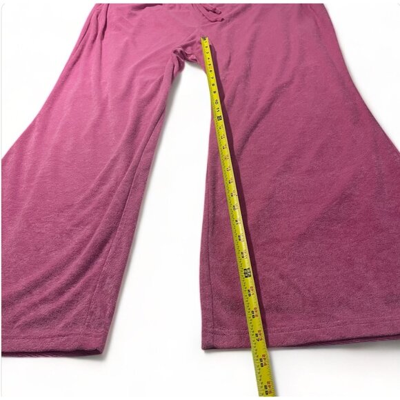 Rebellious One Trendy Plus Size Loop Terry Wide-Leg Pants - Pink, Size 3X, New - Picture 8 of 10